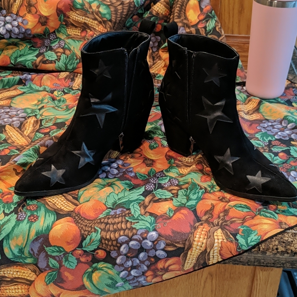 Navy/Black suede booties - Picture 4 of 12